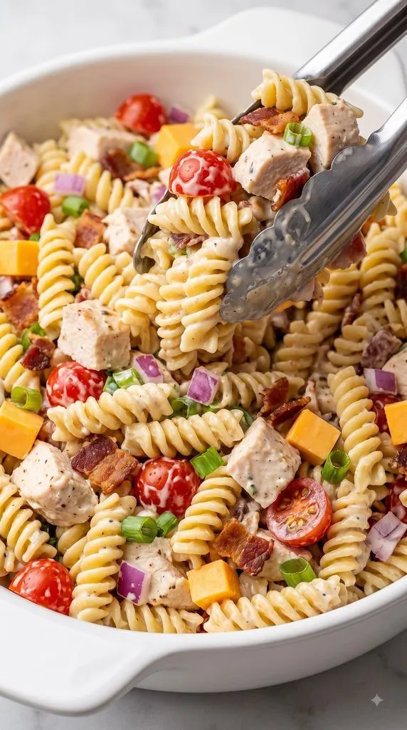 Chicken Bacon Ranch Pasta Salad