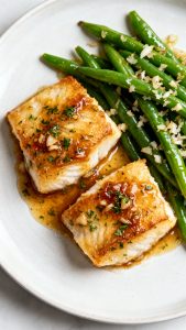 Air Fryer Keto Lemon Garlic Butter Cod