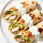 High-Protein Crispy Cottage Cheese Flatbread Chicken Wraps