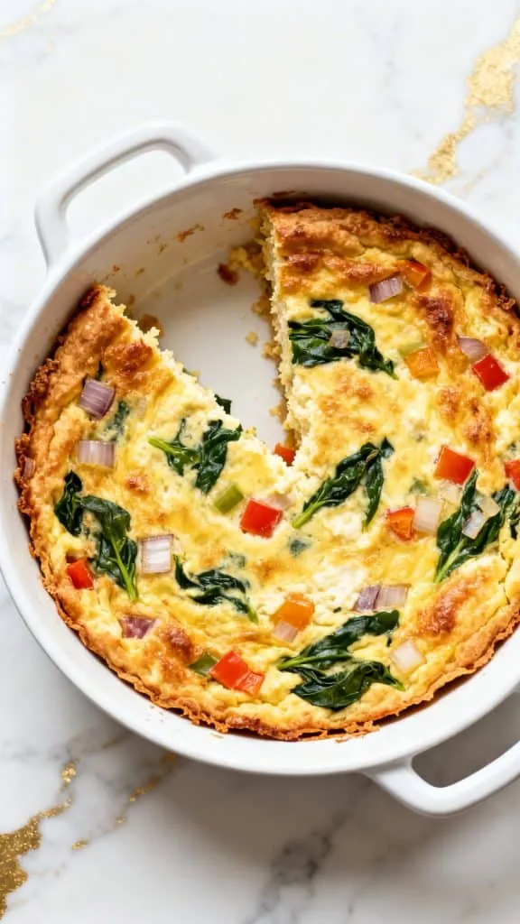 Crustless Cottage Cheese Breakfast Quiche