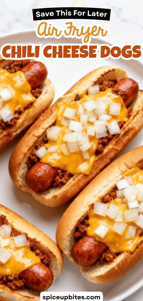 Air Fryer Chili Cheese Dogs