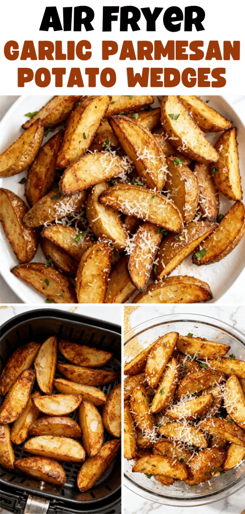 Air Fryer Garlic Parmesan Potato Wedges 3