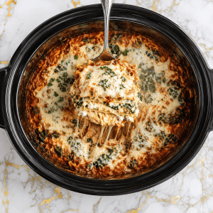 Crockpot Chicken Spinach Lasagna with Ricotta