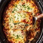 Crockpot Chicken Spinach Lasagna with Ricotta