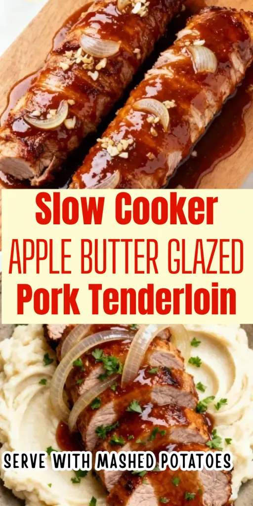Slow Cooker Apple Butter Glazed Pork Tenderloin