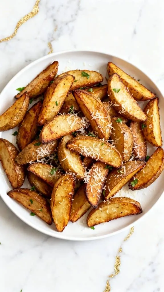 Air Fryer Garlic Parmesan Potato Wedges
