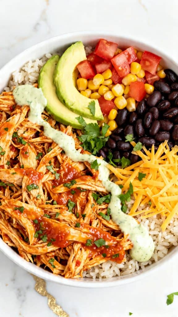 Crockpot Chicken Burrito Bowl