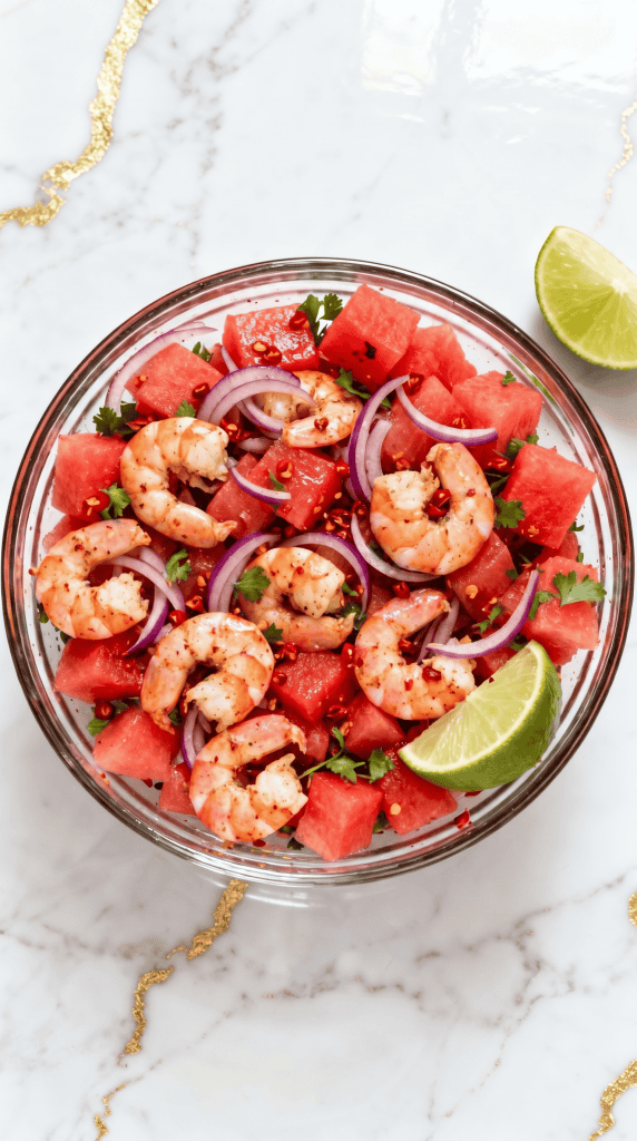 Spicy Watermelon Salad with Shrimp