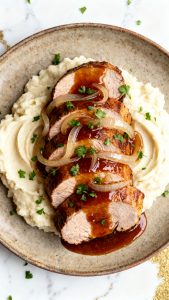 Slow Cooker Apple Butter Glazed Pork Tenderloin