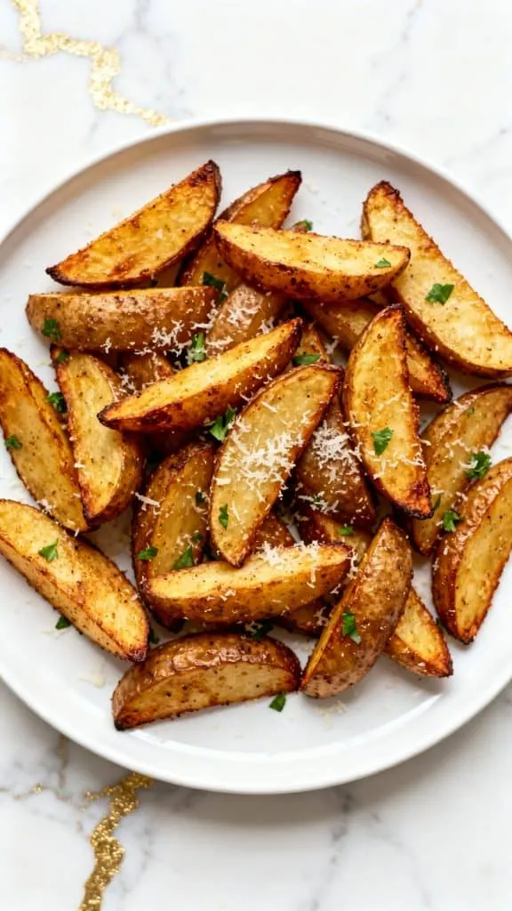 Air Fryer Garlic Parmesan Potato Wedges