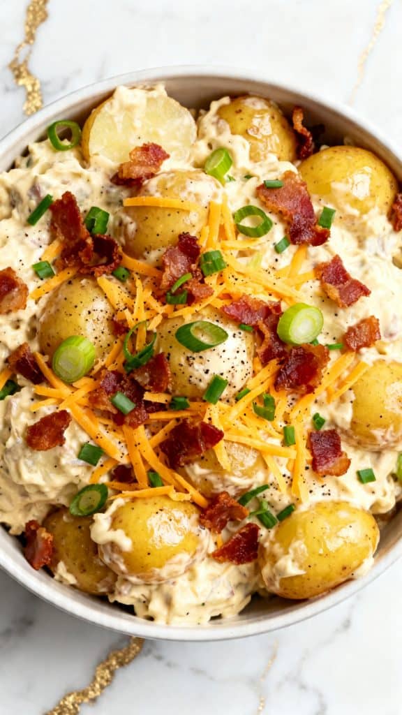Loaded Cottage Cheese Potato Salad