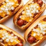 Air Fryer Chili Cheese Dogs