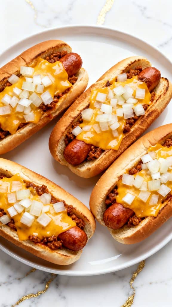 Air Fryer Chili Cheese Dogs