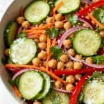 Asian Cucumber and Chickpea Slaw with Sesame Dressing