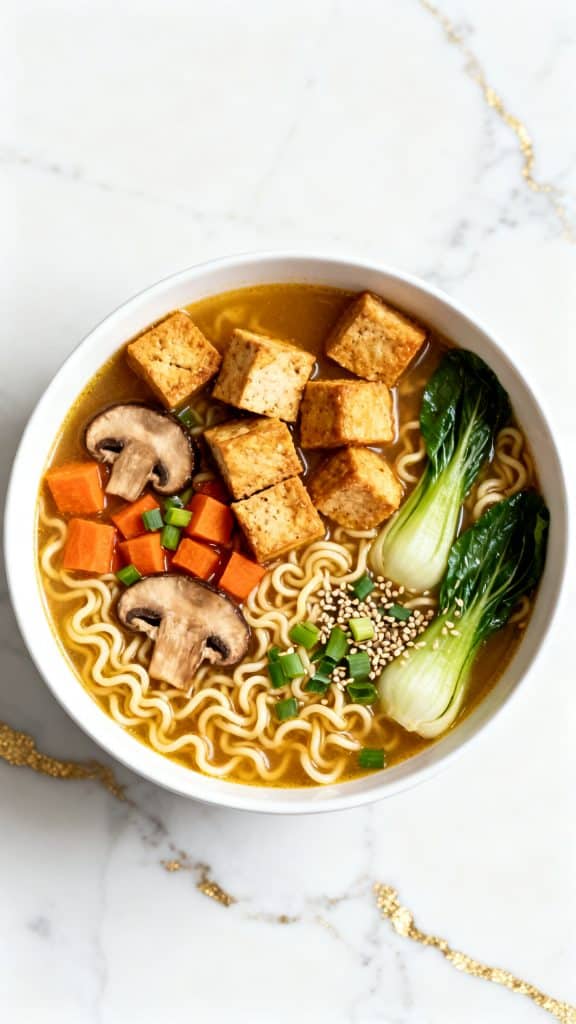Slow Cooker Ramen Tofu Soup