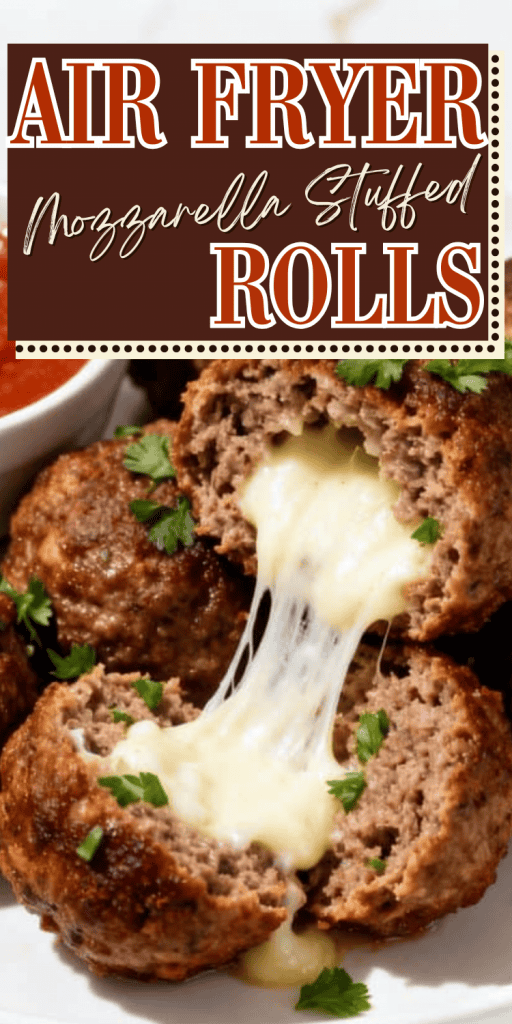 Air Fryer Mozzarella Stuffed Meatballs