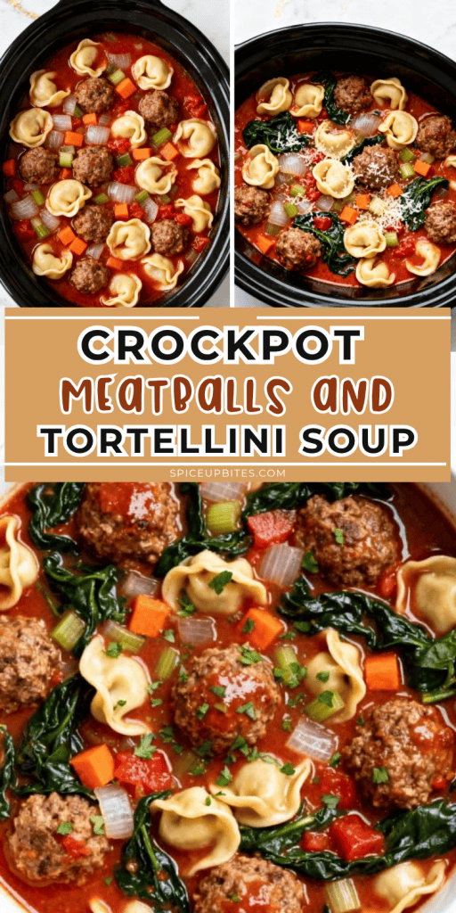 Crockpot Meatballs and Tortellini Soup