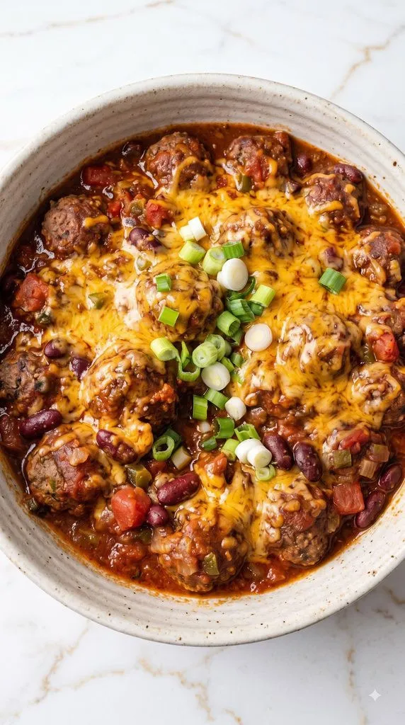 Crockpot Chili Cheese Meatballs