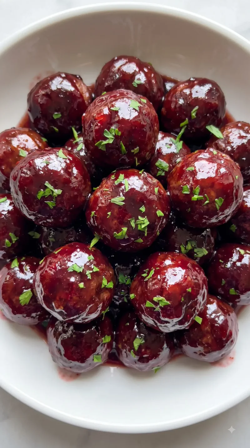 Crockpot Grape Jelly Meatballs