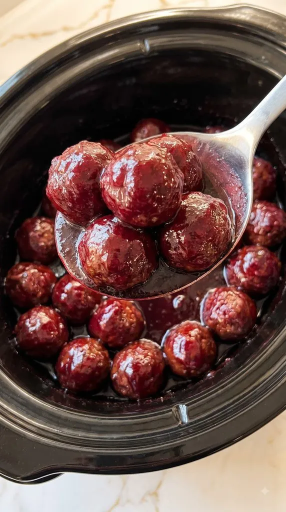 Crockpot Grape Jelly Meatballs