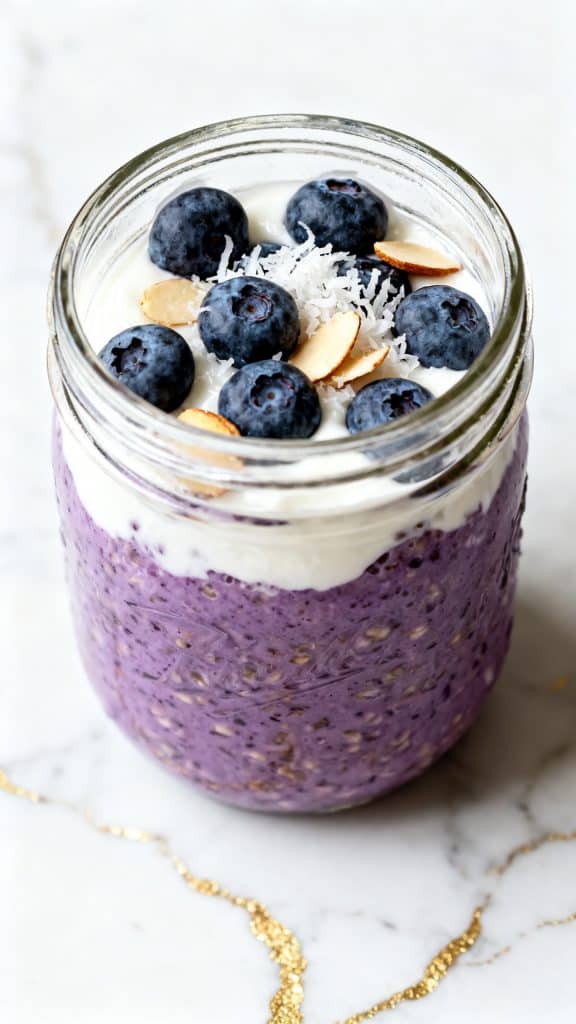 High Protein Blueberry Overnight Oats