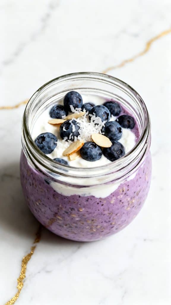 High Protein Blueberry Overnight Oats