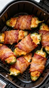 Air Fryer Bacon Wrapped Jalapeño Poppers