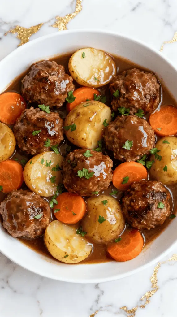 Crockpot Meatballs Potatoes and Carrots