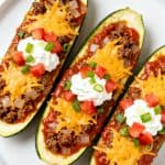 Air Fryer Taco Stuffed Zucchini Boats
