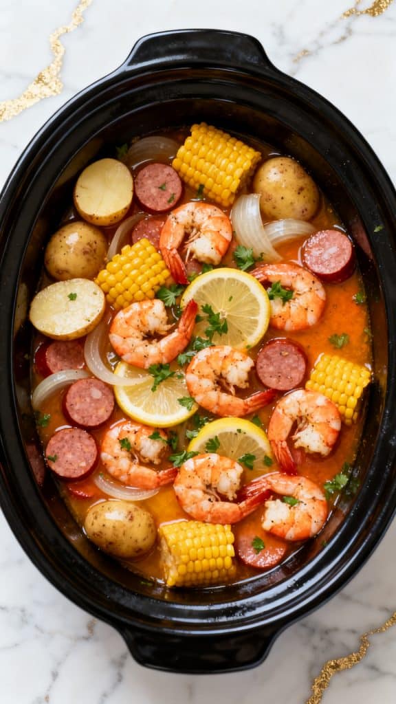 Slow Cooker Shrimp Boil