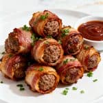Air Fryer Bacon Wrapped Meatballs