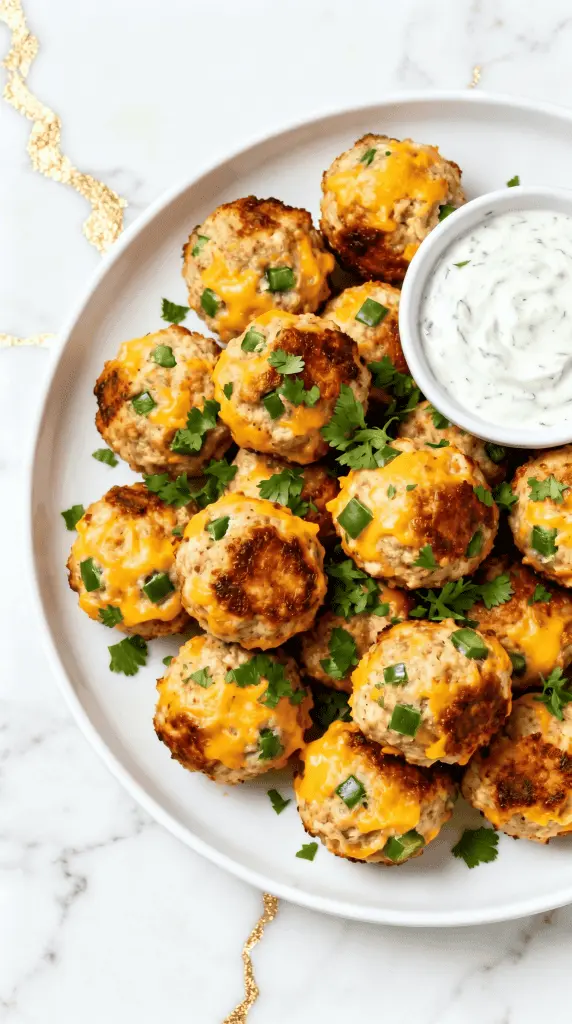 Air Fryer Jalapeño Cheddar Chicken Meatballs