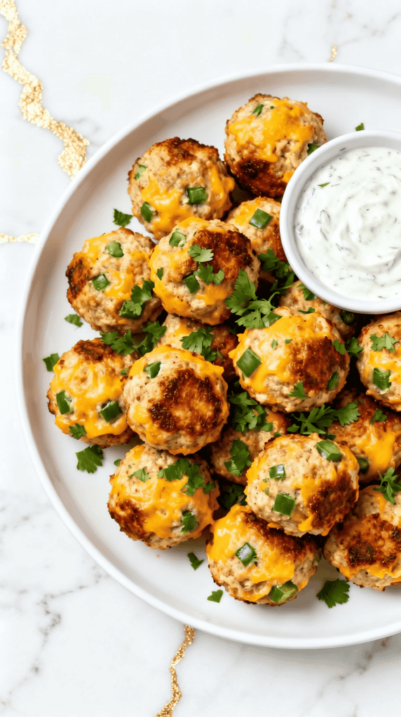 Air Fryer Jalape&ntilde;o Cheddar Chicken Meatballs