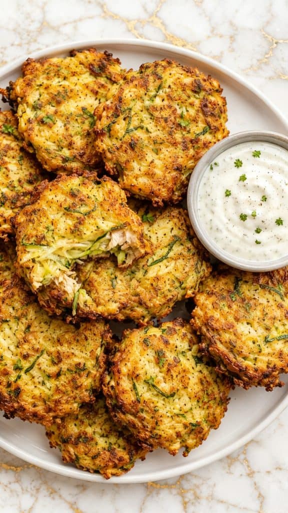 Zucchini Chicken Air Fryer Fritters