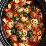Crockpot Meatballs and Tortellini Soup
