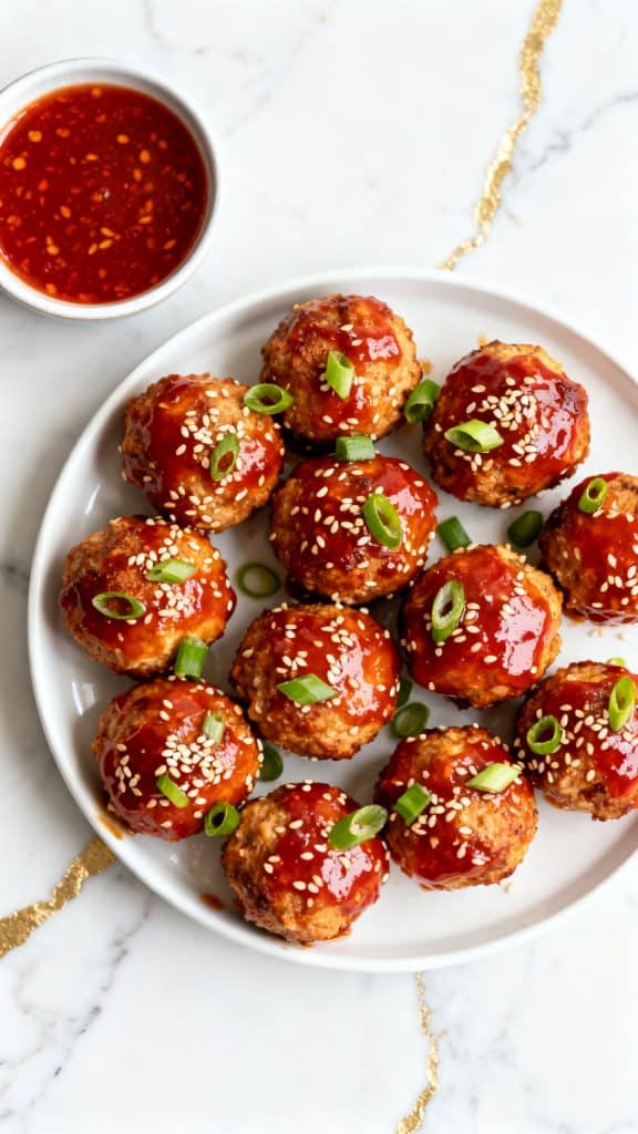 Air Fryer Sweet Chili Chicken Meatballs