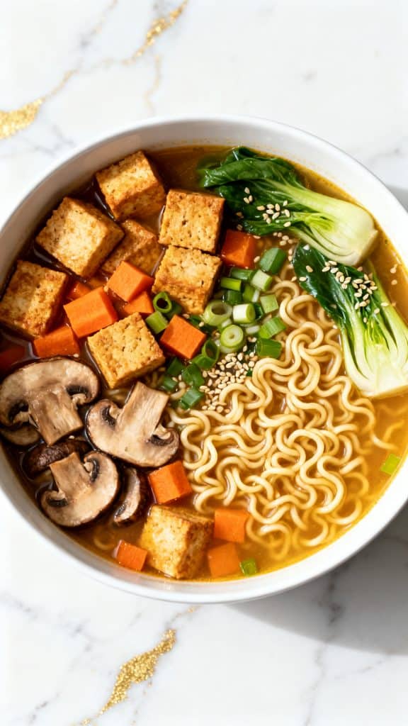 Slow Cooker Ramen Tofu Soup