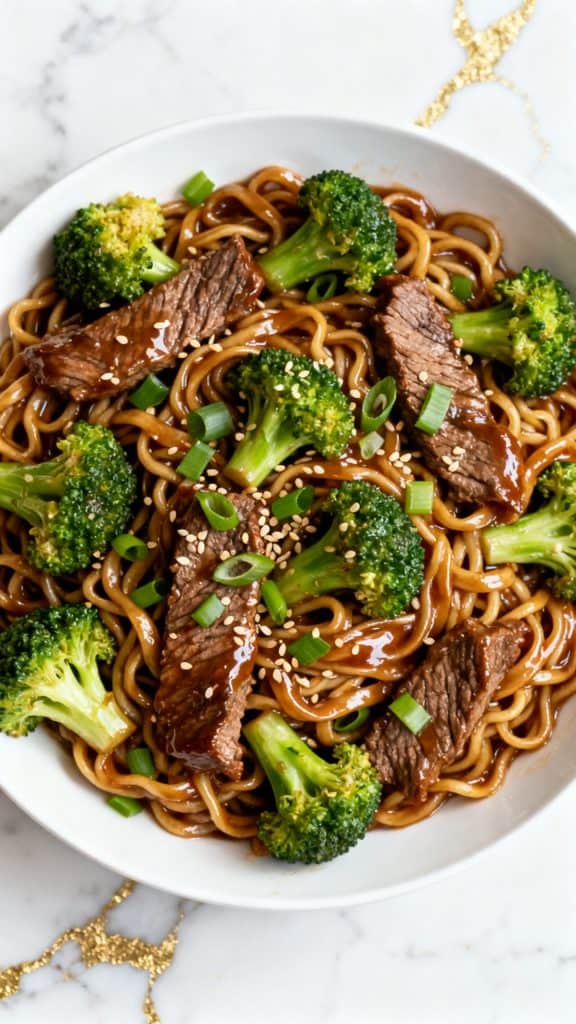 Crock Pot Beef and Broccoli Ramen