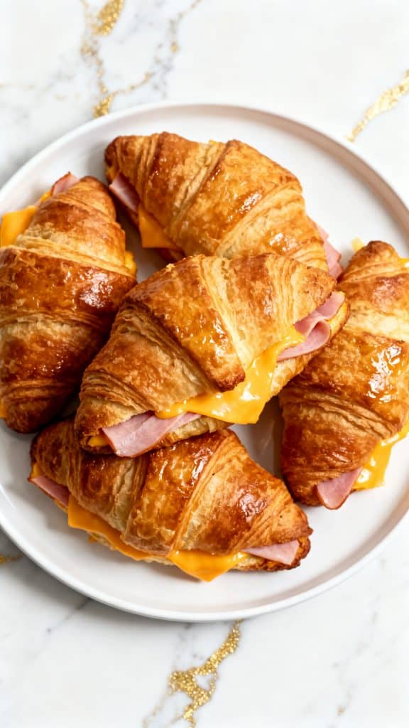 Air Fryer Ham and Cheese Croissants