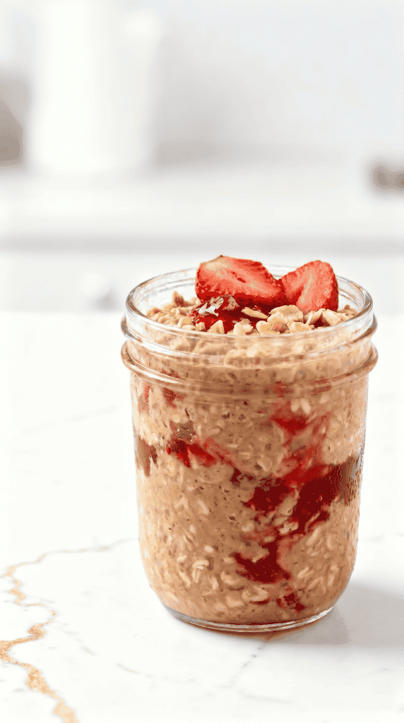 Peanut Butter and Jelly Overnight Oats