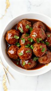 Slow Cooker Apple Butter Meatballs