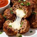 Air Fryer Mozzarella Stuffed Meatballs