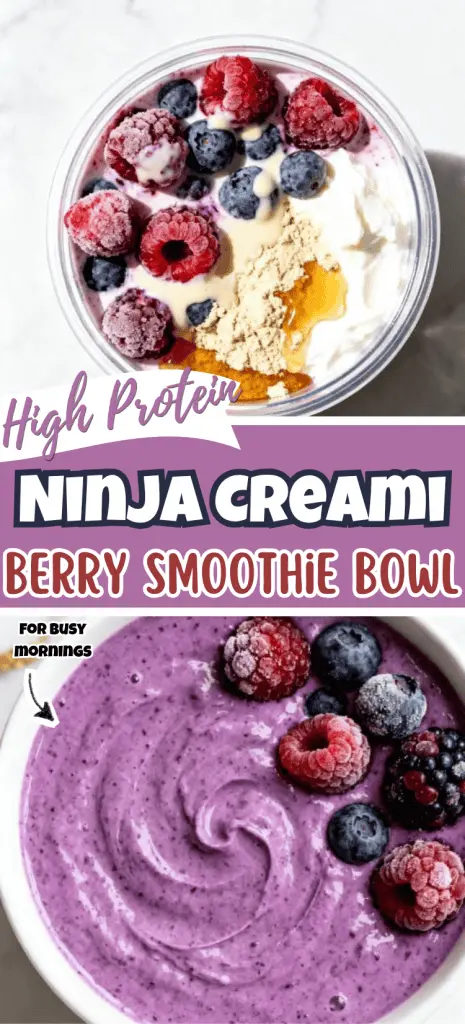 High Protein Ninja Creami Berry Smoothie Bowl