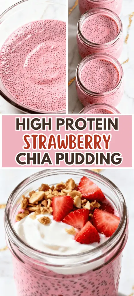 High Protein Strawberry Chia Pudding
