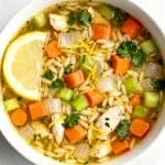 Crockpot Lemon Chicken Orzo Soup