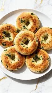 Spinach Cottage Cheese Flagels