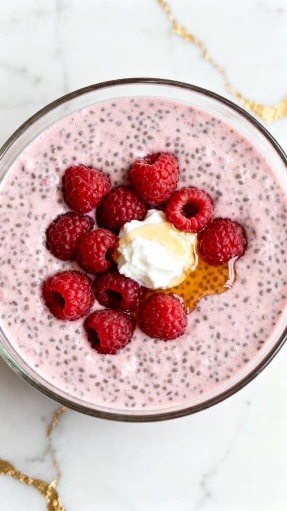 Raspberry Protein Chia Seed Pudding