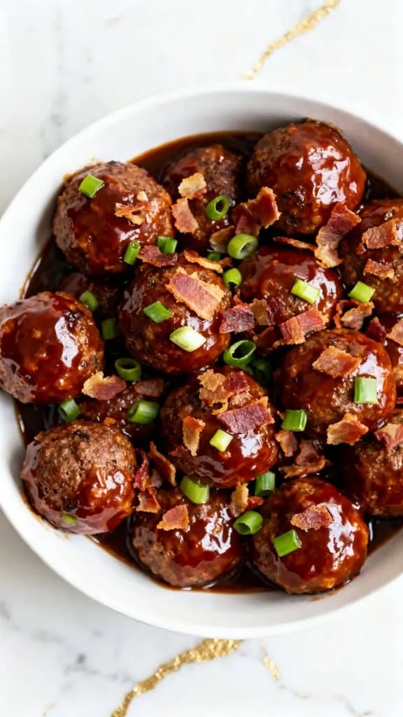 Slow Cooker BBQ Bacon Ranch Meatballs