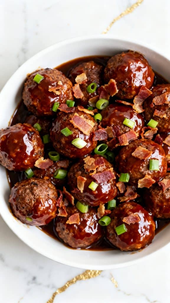 Slow Cooker BBQ Bacon Ranch Meatballs
