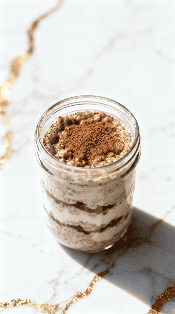 High Protein Tiramisu Overnight Oats